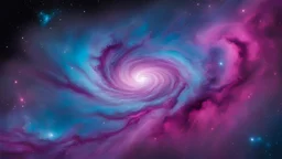 nibula, picture of a liquid galaxy with purple, blue, magenta and black intermixed
