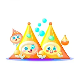 Cartoon illustration for children: triangle-shaped seashells. White background