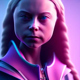 Greta Thunberg of a crystalised queen, atmospheric, realistic, unreal engine, cinematic lighting, octane render, transoarent, pink turquoise light