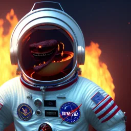 astronaut burning barbecue unreal engine 5, octan render