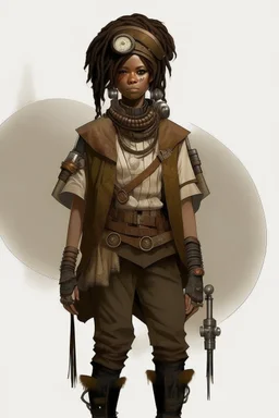 steampunk afro woman technology