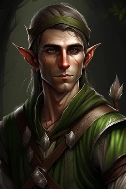 Portrait of a fantasy elf male ranger