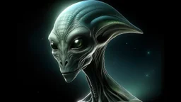 Portrait of a beautiful intelligent alien,