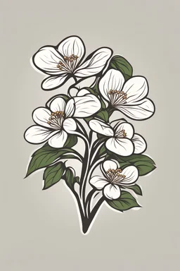 Pacific dogwood, simple vector logo