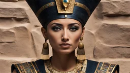 ((Hyperrealistic,hyperdetailed The image, possibly a photograph, captures the rugged and gritty details of Nefertiti)).