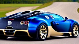 Super Luxurious Bugatti Veyron with tuned spoilers and exhausts,Rear View, 4K, Ultra Detailed