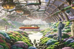 An expansive vault stretches out beneath the Earth's surface, a hidden marvel of solarpunk ethos that combines nature's beauty with cutting-edge technology. This underground sanctuary, more akin to a high-tech greenhouse than a traditional biodome, brings a breath of life and vibrancy to the post-apocalyptic world.