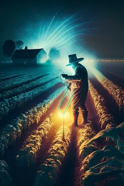 farmer using magic light to farm cover crops