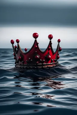 crown dripping with blood front of sea