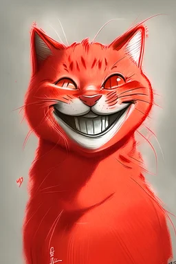 Draw a smile red cat