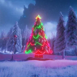 yılbaşı,neon,santa unreal engine 5, 8k