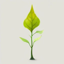 concept art of low poly stylized alien dry single leaf plant on a neutral background. Strange fictional extraterrestrial flora with unusual shapes