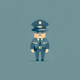 minimalistic character. policeman