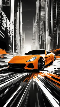 "Experience the thrill of speed with Silhouette Sprint, as the sleek silhouette of a sports car races through a futuristic cityscape. The high accuracy and clear details of this AI-generated image will leave you breathless."