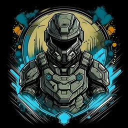 make a design for a clean t shirt like a "halo t shirt"