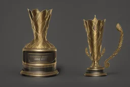Trophy design creative like character 3d front silhoute