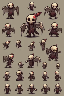 cute undead soul sprite sheet for animation (idle, run, jump movement)