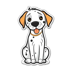 Funny dog Lover cartoon simple die cut sticker white background