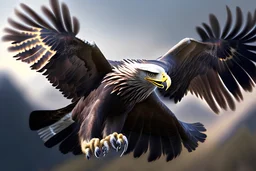 eagle flying with talons open Realistic art 8K resolution No pixel Beautiful bird in flight with Talons ready to grab something quality 8K