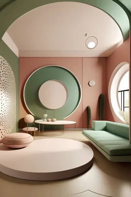 room design with circles and curves