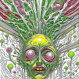 Solvent raining from the skies Backlog danger hypnotize Glass blown eyes, hallucinatory color pen complex illustration, neo surrealism, intricate detail, dramatic volumetric lighting, splash art, concept art, by John Stephens assisted by gerald Scarfe.