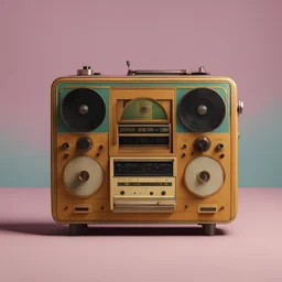 tape recorder, retro, Wes Anderson style, 8k