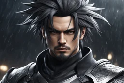 Machine Yasuo venom in 8k nier automata drawing style, yasuo costume, yasuo hair, rain, highly detailed, high details, detailed portrait, masterpiece,ultra detailed, ultra quality