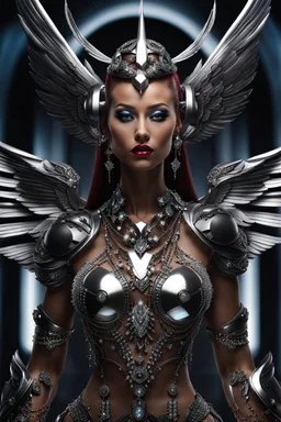 Beautiful Cyborg Angel full body jewelry diamonds