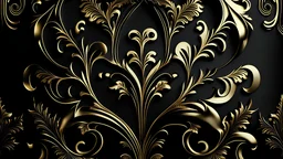 Black metallic background with gold filigree, no white