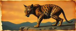 3d airbrush render,thylacine , pinhole cam, airbrush 3d rendering, in the style of Titian and Dali , torn edges on border