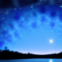 cosmos, sky stars, night sky, moon, light, river, ray tarce, dense florest, high detailed