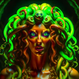 medusa staring at you in a cave