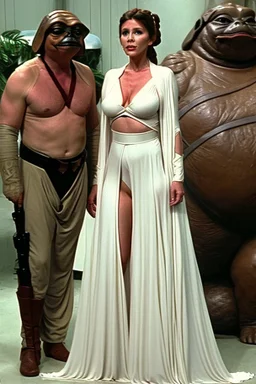 [Peggy Bundy, Married with children, Katey Sagal] Peggy Bundy, in princess Leia's slave costume of the Return of the Jedi, close to Jabba the Hutt.