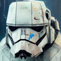 photorealistic at-at pilot helmet with weathered painting , illustration on coarse canvas by <agnes cecile> and <Yoji Shinkawa>, ornate and intricate details , soft smooth lighting, ultra detailed concept art,