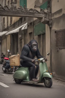 Ape on a scooter