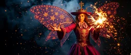 fairy magician throwing a wild magic spell that performs spectacularly
