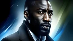 create a stunning & realistic Photo of idris elba in a futuristic scenario