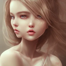 cute girl, one , art , realistic