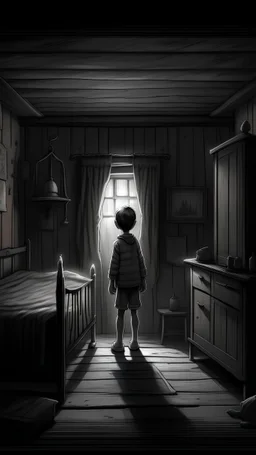 In this chapter, the narrative tells of long nights spent by the narrator in a desperate attempt to understand the mysterious child who brought him to his home. One dark night, the narrator experiences a terrifying moment when he finds the child standing in the middle of the darkness of his room, his eyes shining abnormally, and his desperate attempts to catch him end up disappearing into the depths of darkness, leaving behind inexplicable mysteries and awe that leave the narrator confused and p