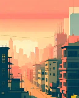 Vector. Illustration. mumbai city, 2020s. Minimal. 2D animated. Digital painting, Ol. high resolution. high angle very long shot. muted color palette.