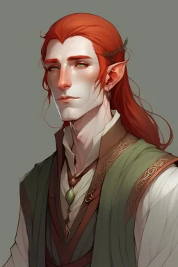 Pale moon elf male red hair dnd
