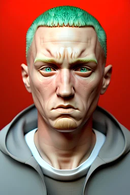 Make a 3D render of Eminem in the style of Van Gogh