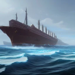 an image of a large ship floating in big ocean
