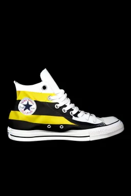 A converse sneaker, covered in Germany flag, black, red and gold colors