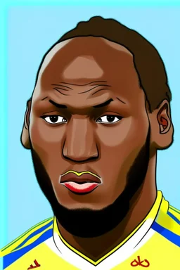 Romelu Lukaku Belgian football player cartoon 2d