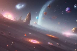 galactic super core full of stars planets swirling gasses, 3d octane render, steampunk, mysterious grandeur, african scene, high detail