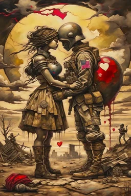 An art piece about love and war