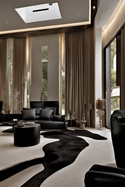 Very luxurious house with black furniture