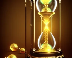 a glowing hourglass, realistic, meticulously detailed, intricately detailed