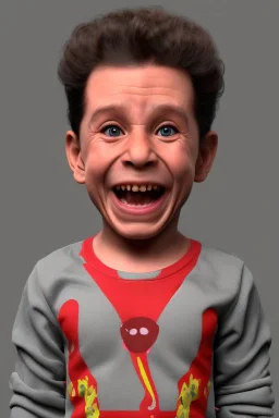 Cosmo kramer toddler, smile, full body, hyper realistic